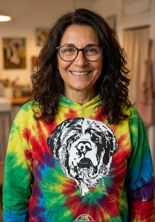 Gibson's Funk Wear Hoodies "Rainbow Swirl” HEAD Shot